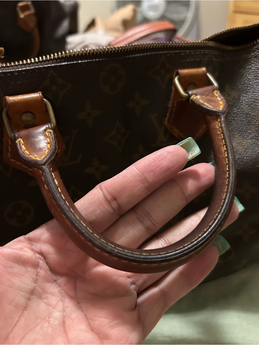 Louis Vuitton Brown Monogram Canvas Speedy Satchel - Picture 7 of 11